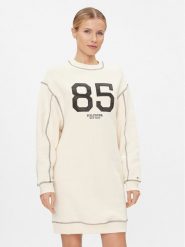 Tommy Hilfiger Sukienka dzianinowa Varsity 85 WW0WW40614 Beżowy Relaxed Fit. Brązowe sukienki damskie Tommy Hilfiger, bez wzorów, z bawełny, bez ramiączek. Za 399.99 zł.