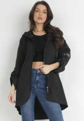 Czarna Kurtka Wiatrówka Oversize Fetteni. Czarne kurtki damskie Born2be, s, bez wzorów, bez kaptura. Za 84.99 zł.