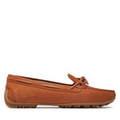 Mokasyny Geox. Brązowe mokasyny damskie Geox, bez obcasa. Za 469.99 zł.