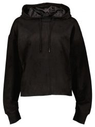 Guess Bluza w kolorze czarnym rozmiar: M. Czarne bluzy damskie Guess, m, z aplikacjami, z kapturem. Za 105.38 zł.