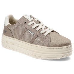 Złote Sneakersy Mustang Sportowe Obuwie Damskie. Żółte obuwie sportowe casual damskie Mustang, z materiału, trekkingowe. Za 229.00 zł.