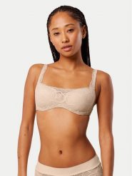 Triumph Biustonosz z fiszbiną Illusion 10219845 Beżowy. Brązowe biustonosze Triumph, bez wzorów, z syntetyku. Za 150.00 zł.