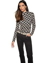 Heine Koszulka w kolorze czarno-beżowym rozmiar: 44. Brązowe koszulki damskie Heine, bez wzorów, bez kołnierzyka, bez ramiączek. Za 41.79 zł.