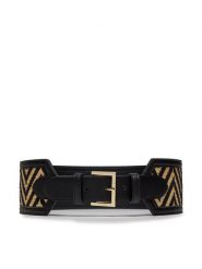 Guess Pasek na talię Noelle BW9125 P4280 Czarny. Czarne paski damskie Guess, z aplikacjami, z tworzywa sztucznego. Za 179.99 zł.