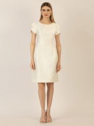 APART Sukienka w kolorze kremowym rozmiar: 44. Brązowe sukienki damskie Apart, bez wzorów, bez ramiączek. Za 227.31 zł.