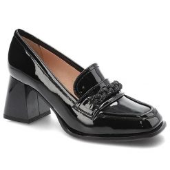 Półbuty damskie Simen, cholewka lakierowana ze skóry naturalnej wsuwany fason masywny geometryczny obcas, czarny, 5542A-L. Czarne półbuty damskie Simen, bez wzorów, z lakierowanej skóry, bez obcasa, na obcasie, bez zapięcia. Za 329.00 zł.