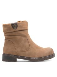 Clara Barson Botki CORNY H221008 Brązowy. Brązowe botki damskie Clara Barson, z materiału, bez obcasa, na płaskiej podeszwie, bez zapięcia. Za 159.99 zł.