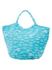 Overbeck and Friends Shopper bag "Crazy Fish" w kolorze turkusowo-białym - 63 x 45 x 29 cm rozmiar: onesize. Białe shopper bag Overbeck and Friends, bez wzorów, z materiału, bez dodatków. Za 101.45 zł.