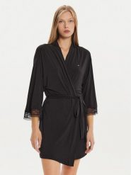 Tommy Hilfiger Szlafrok UW0UW05563 Czarny. Czarne szlafroki damskie Tommy Hilfiger, bez wzorów, bez kaptura. Za 219.99 zł.