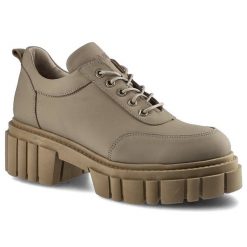 Beżowe Półbuty Karino Damskie Stylowe Buty. Brązowe półbuty damskie Karino, bez wzorów, z nubiku, bez obcasa, na obcasie, bez zapięcia. Za 309.00 zł.