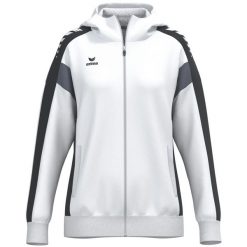 Wielokolorowa kurtka treningowa Erima Celebrate 125 z kapturem. Białe kurtki damskie Erima, bez wzorów, z kapturem. Za 332.99 zł.