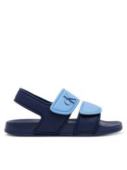 Calvin Klein Jeans Sandały V1X2-83030-1172X S Niebieski. Niebieskie sandały chłopięce Calvin Klein Jeans, z jeansu, bez zapięcia. Za 129.99 zł.