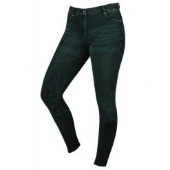 Damskie jeansy do jazdy konnej z silikonowym nadrukiem i pełną przyczepnością Du. Czarne jeansy damskie DUBLIN. Za 413.00 zł.