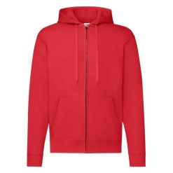 Klasyczna Kurtka Z Kapturem Dla Dorosłych Unisex. Czerwone kurtki damskie Fruit of the Loom, l, bez wzorów, z kapturem. Za 135.99 zł.