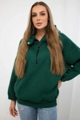 Bluza z kapturem ciemno zielona. Zielone bluzy damskie KESI, l, bez wzorów, z bawełny, z kapturem. Za 218.51 zł.