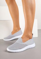Szare Tenisówki z Elastyczną Cholewką Arnta. Szare obuwie sportowe damskie Born2be, na lato, z jeansu, bez zapięcia, tenisowe. Za 64.99 zł.