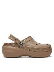 Crocs Klapki Classic Platform Lined Clog W 207938 Brązowy. Brązowe klapki damskie Crocs, bez wzorów, z tworzywa sztucznego, bez obcasa, bez zapięcia. Za 189.99 zł.