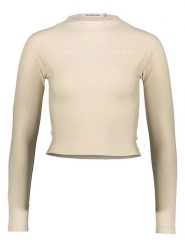 Calvin Klein Koszulka w kolorze kremowym rozmiar: XL. Brązowe bluzki damskie Calvin Klein, xl, bez wzorów, bez kołnierzyka, bez ramiączek. Za 132.95 zł.