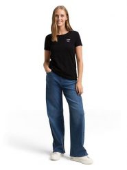 Tom Tailor Koszulka w kolorze czarnym rozmiar: L. Czarne bluzki damskie Tom Tailor, l, bez wzorów, z bawełny, bez kołnierzyka, bez ramiączek. Za 41.59 zł.