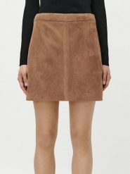 LeGer Spódnica "Eike" w kolorze jasnobrązowym rozmiar: 34. Brązowe spódnice damskie LeGer, bez wzorów, ze skóry, mini. Za 130.99 zł.