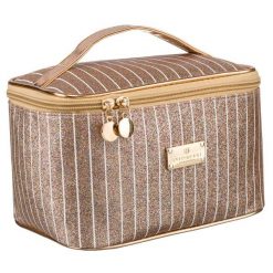 Elegancka kosmetyczka damska z organizerem na pędzle - Peterson. Kosmetyczki damskie Peterson, bez wzorów. Za 31.99 zł.