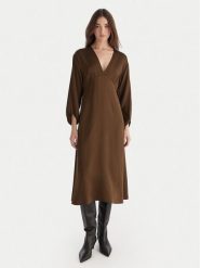 ViCOLO Sukienka koktajlowa TF0250 Brązowy Regular Fit. Brązowe sukienki damskie ViCOLO, bez wzorów, z wiskozy, wizytowe, bez ramiączek. Za 349.99 zł.