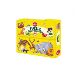 Promatek Gra Puzzle - Świat Zwierząt. Żółte bez kategorii Promatek, w kolorowe wzory. Za 24.42 zł.