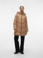 Vero Moda Płaszcz przejściowy w kolorze jasnobrązowym rozmiar: XS. Brązowe płaszcze damskie Vero Moda, xs, bez wzorów, bez kaptura. Za 90.69 zł.
