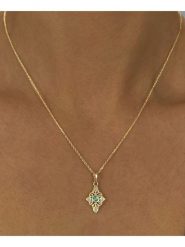 DIA DIAMONDS Pozłacany naszyjnik z zawieszką - dł. 40 cm rozmiar: onesize. Zielone naszyjniki damskie DIA DIAMONDS, z diamentem, pozłacane. Za 245.96 zł.