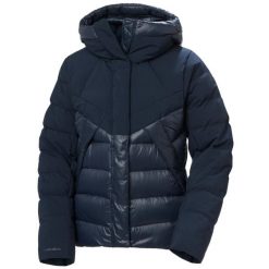 Damska kurtka puchowa Helly Hansen Bliss. Niebieskie kurtki damskie Helly Hansen, na zimę, bez wzorów, z puchu, bez kaptura. W wyprzedaży za 1,382.00 zł.