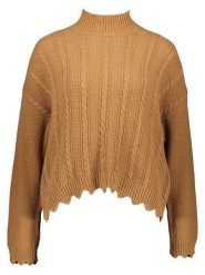 ONLY Sweter "Esma" w kolorze karmelowym rozmiar: S. Brązowe swetry klasyczne damskie Only, s, z bawełny, bez kołnierzyka. Za 79.03 zł.