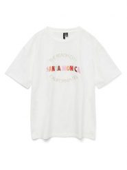 Vero Moda Koszulka w kolorze białym rozmiar: M. Białe bluzki damskie Vero Moda, m, bez wzorów, z bawełny, bez kołnierzyka, bez ramiączek. Za 61.60 zł.