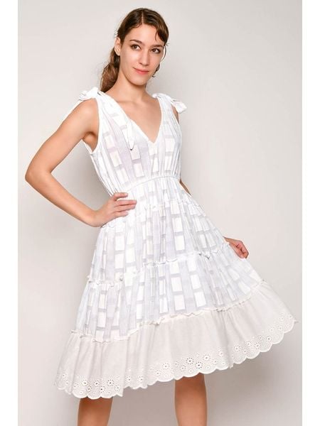 H.H.G. Sukienka w kolorze białym rozmiar: L. Białe sukienki damskie H.H.G., bez wzorów, z bawełny, bez ramiączek. Za 74.46 zł.