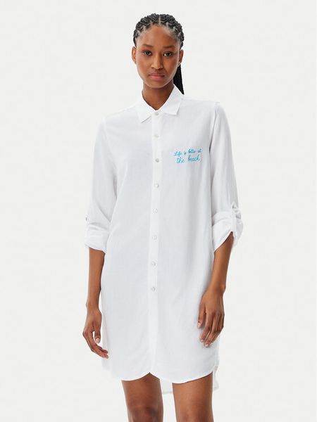 Banana Moon Koszula Gasted Suntrip BTQ10 Biały Relaxed Fit. Białe koszule damskie Banana Moon, s, bez wzorów, z wiskozy, bez kołnierzyka, bez ramiączek. Za 279.99 zł.