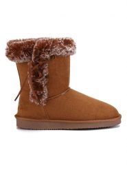 ISLAND BOOT Kozaki zimowe "Christy" w kolorze jasnobrązowym rozmiar: 40. Brązowe kozaki damskie Island Boot, na zimę, z materiału, bez obcasa, bez zapięcia. Za 165.99 zł.