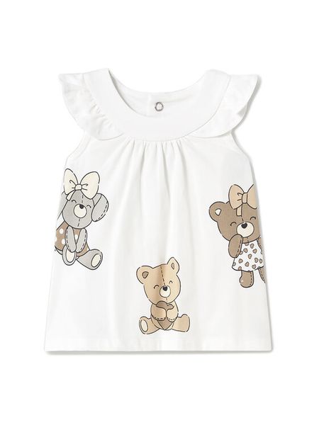 Mayoral Sukienka codzienna 1852 Biały Regular Fit. Białe sukienki dziewczęce Mayoral, bez wzorów, z bawełny, bez ramiączek, proste. Za 59.99 zł.