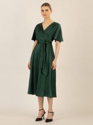 APART Sukienka w kolorze ciemnozielonym rozmiar: 44. Zielone sukienki damskie Apart, bez wzorów, z tkaniny, bez ramiączek. Za 174.84 zł.