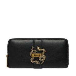 Portfel Just Cavalli. Czarne portfele damskie Just Cavalli, bez wzorów. Za 409.99 zł.