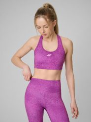 4F Biustonosz treningowy z niskim wsparciem damski - różowy S. Czerwone biustonosze sportowe damskie 4F, bez wzorów, z gumy. Za 129.99 zł.