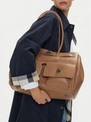 GINO ROSSI Torebka EO-CLOVER-X10167 Beżowy. Brązowe shopper bag Gino Rossi, ze skóry, bez dodatków. Za 399.99 zł.