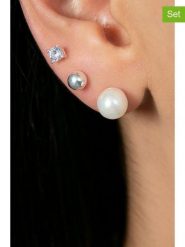 Lodie Silver Srebrne kolczyki-wkrętki (3 szt.) rozmiar: onesize. Szare kolczyki damskie Lodie Silver, z cyrkonią, srebrne. Za 50.95 zł.