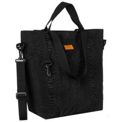 Duży shopper damski z poliestru w czarnym kolorze pokryty zwierzęcym wzorem Rovicky R-TZ15605. Czarne shopper bag ROVICKY, bez wzorów, bez dodatków. Za 59.99 zł.