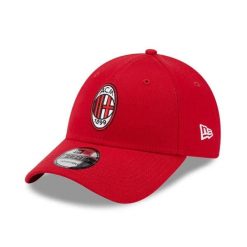 Czapka z daszkiem New Era 9FORTY AC Milan Strapback Czerwona - 60363653. Czerwone czapki z daszkiem damskie New Era, bez wzorów. Za 125.35 zł.