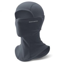 Czapka z daszkiem na zewnątrz, wiatroszczelna, kominiarka, osłona na szyję. Szare czapki z daszkiem damskie ROCKBROS, na jesień, bez wzorów, z elastanu. Za 63.60 zł.