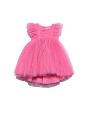 Abel & Lula Sukienka elegancka 5012 Różowy Regular Fit. Czerwone sukienki dziewczęce Abel & Lula, bez wzorów, z syntetyku, bez ramiączek. Za 299.99 zł.