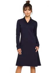 Be Wear Sukienka w kolorze granatowym rozmiar: XL. Niebieskie sukienki damskie Be Wear, bez wzorów, bez ramiączek. Za 141.19 zł.
