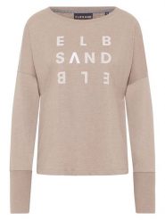 ELBSAND Koszulka "Ingiara" w kolorze beżowym rozmiar: L. Brązowe bluzki damskie ELBSAND, l, bez wzorów, bez kołnierzyka, bez ramiączek. Za 82.99 zł.