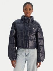 Calvin Klein Jeans Kurtka zimowa Shine Crop LV047D504G Granatowy Regular Fit. Niebieskie kurtki damskie Calvin Klein Jeans, na zimę, l, bez wzorów, z jeansu, bez kaptura. Za 899.99 zł.