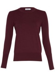 MOSS COPENHAGEN Sweter w kolorze bordowym rozmiar: XS/S. Czerwone swetry klasyczne damskie Moss Copenhagen, s, z wiskozy, bez kołnierzyka. Za 88.02 zł.
