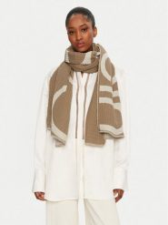 Calvin Klein Szal K60K612879 Beżowy. Brązowe szaliki damskie Calvin Klein, bez wzorów, z bawełny. Za 269.99 zł.